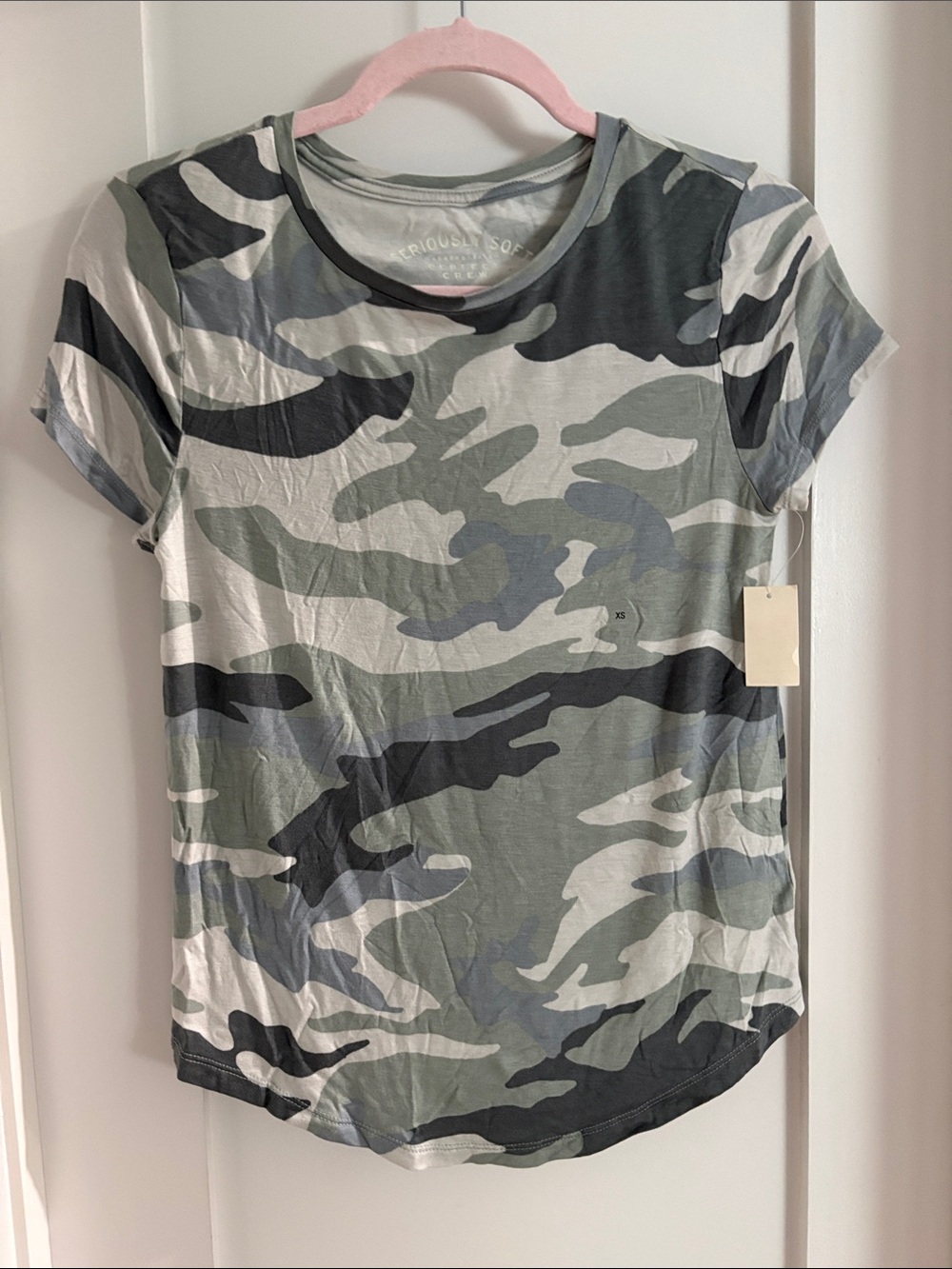 Aeropostale: Camo Short Sleeve Tee - - Green/Gray